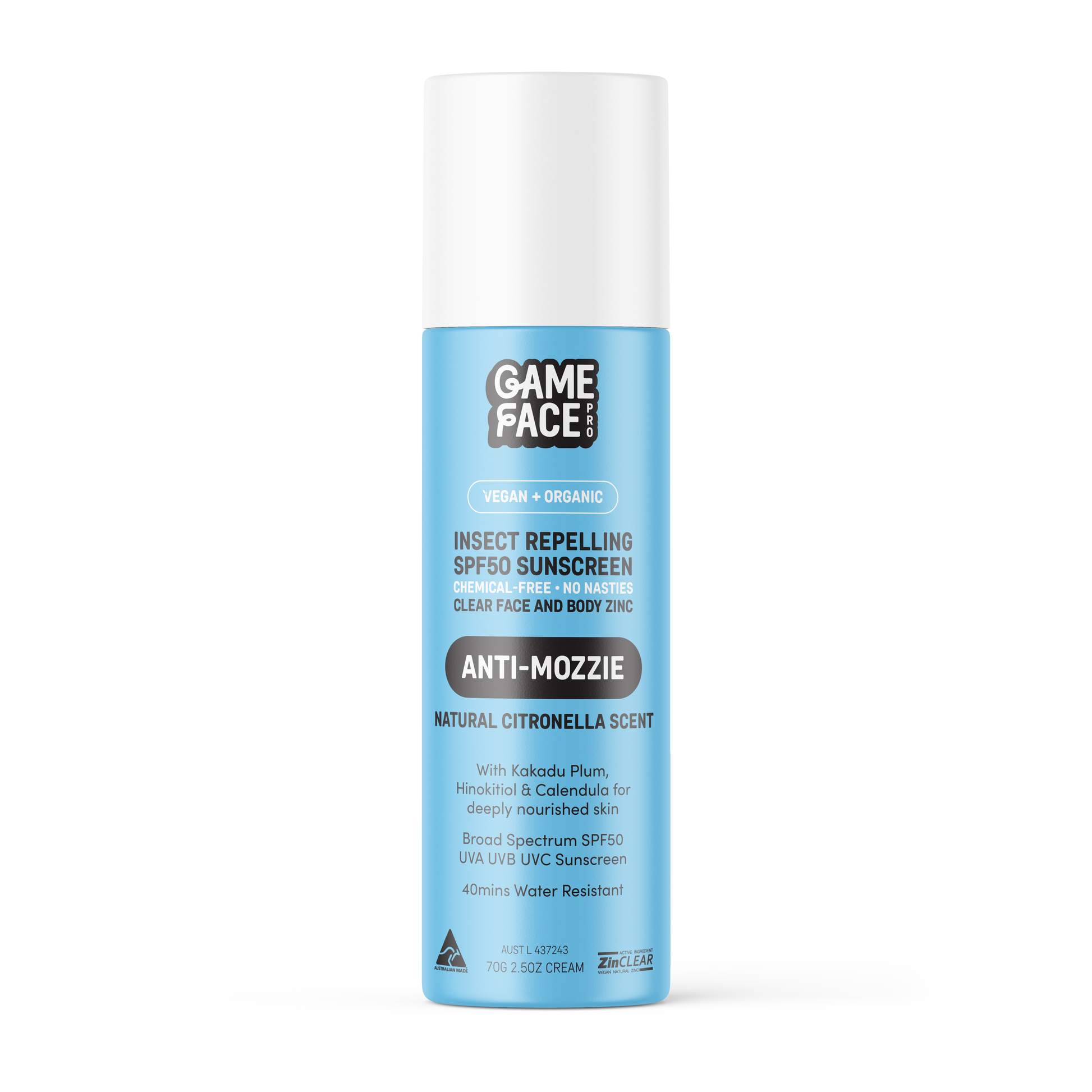 'Anti-Mozzie' SPF50 Sunscreen Face & Body Zinc