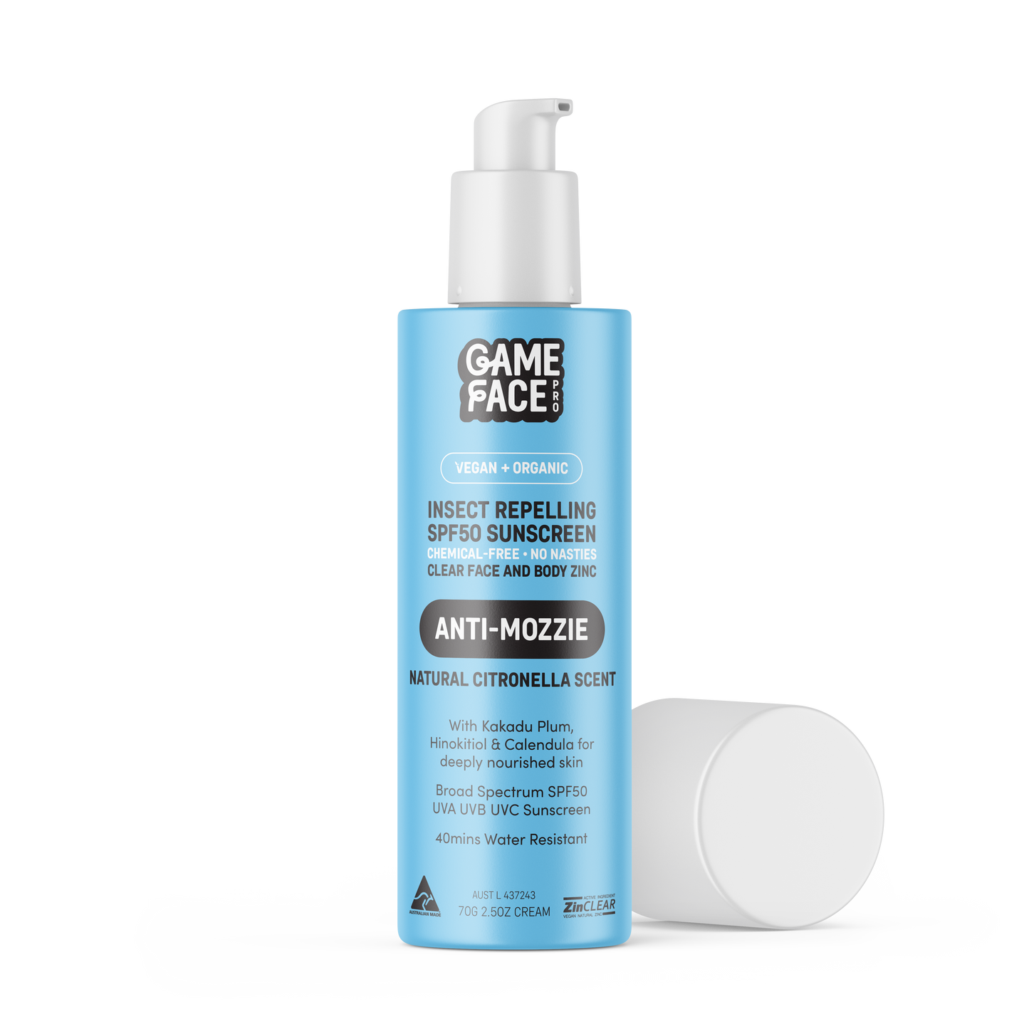 'Anti-Mozzie' SPF50 Sunscreen Face & Body Zinc